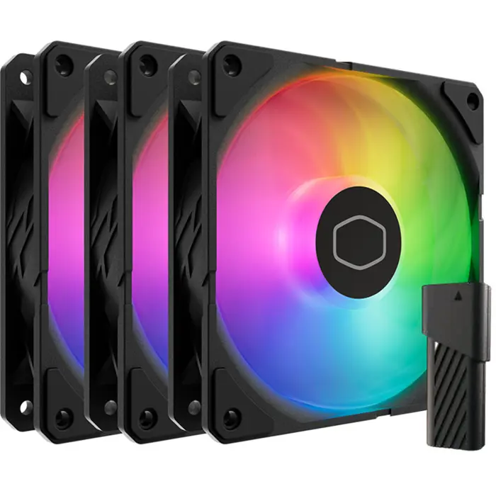 Cooler Master SickleFlow Edge 120 ARGB Fan, case fan black, 3-pack, with A1 Mini LED controller, 120 mm