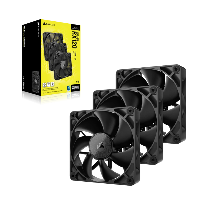 Corsair iCUE LINK RX120 MAX Series, PWM Lüfter 3er Pack - 120mm, black-CO-9051042-WW