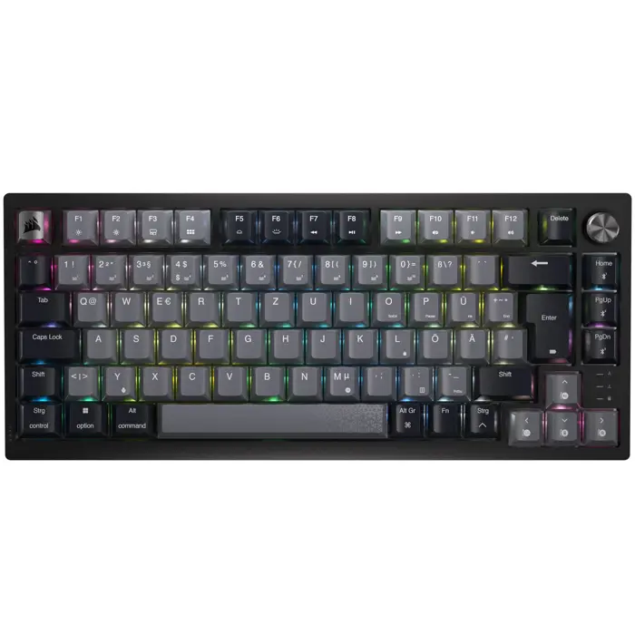 Corsair K65 Plus Wireless TKL Gaming Tastatur, TKL (75%), Corsair MLX Fusion – black, ISO (DE)-CH-91D441F-DE