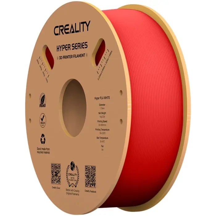 Creality Hyper PLA Filament Red, 3D-Filament (rot, 1 kg, 1,75 mm, auf Rolle)