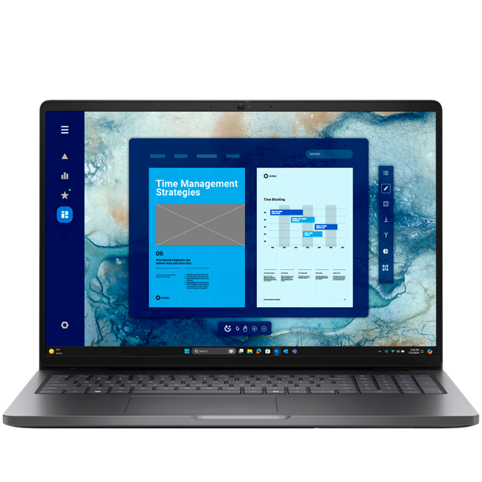 Dell Pro 16 (PC16250), 16" FHD+ (1920x1200), Non-Touch, Intel Core Ultra 5 225U (12 TOPS NPU, 12C, 4.8GHz), 16 GB (1x16GB) DDR5, 512 GB SSD, Intel Integrated, WiFi, BT, HDMI, THB4 (DP/PD), USB-C (DP/P