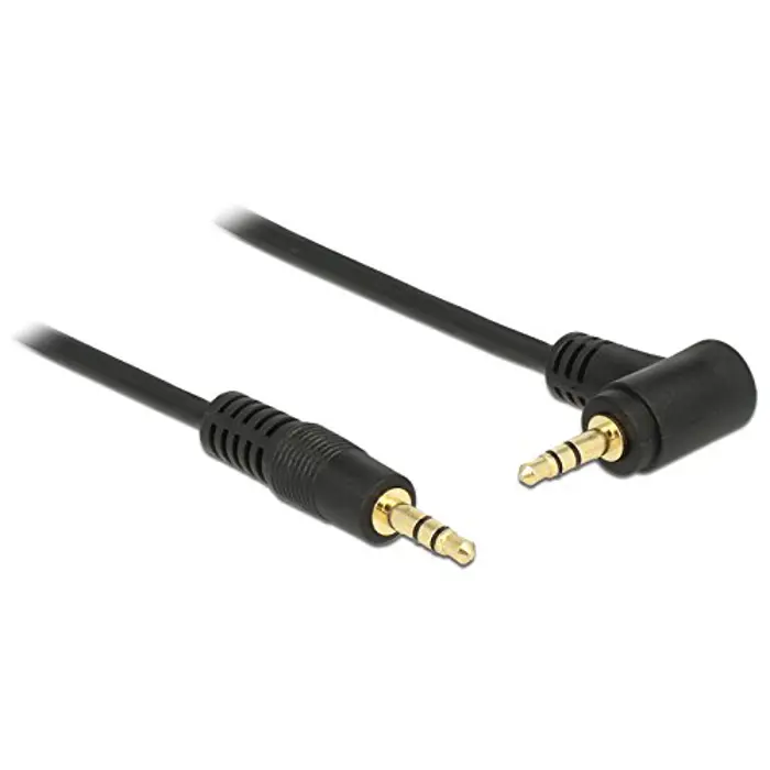 Delock cable Audio 3.5mm male/male angled black 5.0m