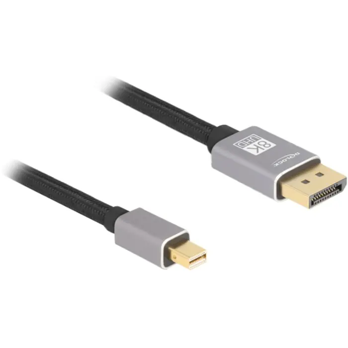 DeLOCK cable Mini DisplayPort > DisplayPort 1.4, 8K with HDR black/grey, 3 meters