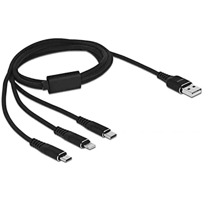 DeLOCK USB 3in1 Lightn. mUSB / USB-C 1m - 87155 black
