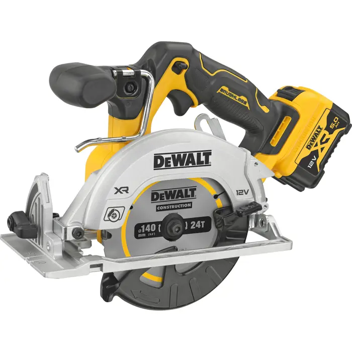 DEWALT DCS512P2 cordless circular saw, 12 volts, yellow/black, 2x Li-Ion XR batteries 5Ah, in TSTAK box