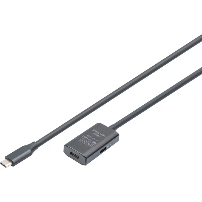 Digitus Active USB 3.2 Gen 1 extension cable, USB-C male > USB-C female (black, 5 meters, repeater cable)