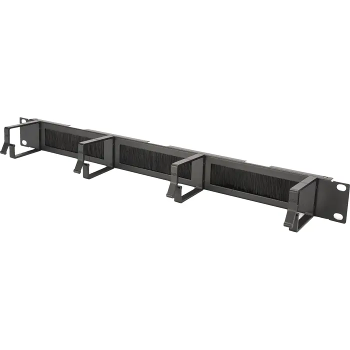 Digitus cable management panel with brush strips for 483 mm (19") cabinets (black, 1 U)