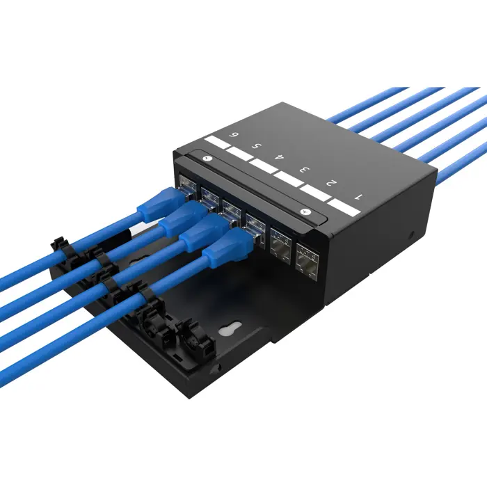 Digitus Consolidation Point Box 6P Keystone with Cable Manager (Black)