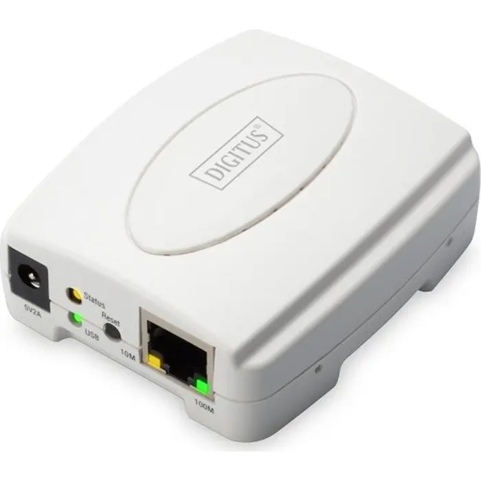 Digitus Fast Ethernet Print Server (DN-13003-2), Print Server (white, USB 2.0)