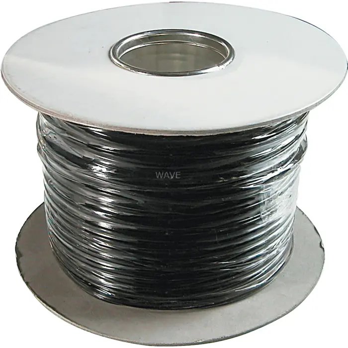 Digitus flat ribbon telephone installation cable AK-460701-100-S (black, 100 meters on a roll, 6-wire)