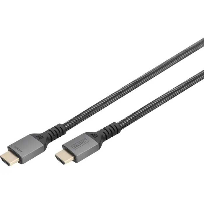 Digitus HDMI Ultra High Speed connection cable, with Ethernet, UHD 8K (black/gray, 3 meters, sleeved)