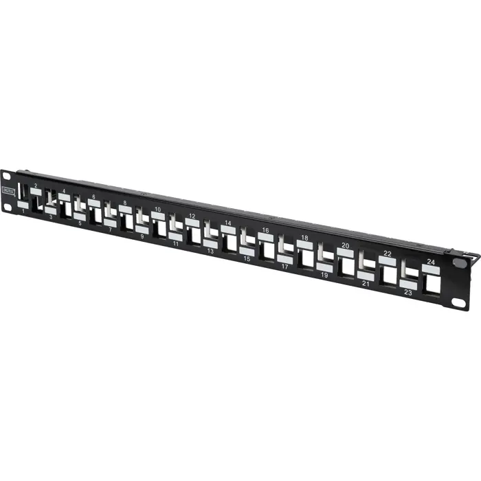 Digitus modular patch panel, 24-port, unequipped (black, 1 U, for Keystone modules)