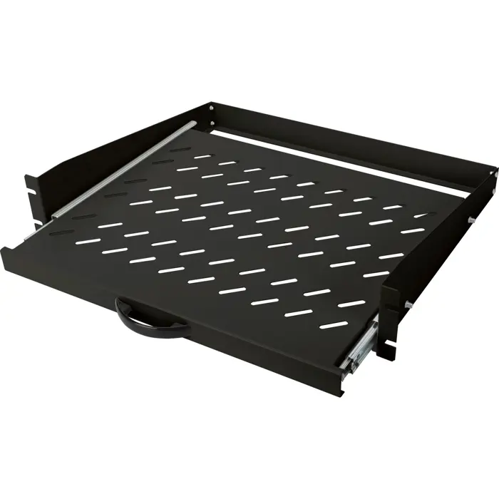Digitus pull-out shelf for permanent installation in 483 mm (19") cabinets, black, 2 height units