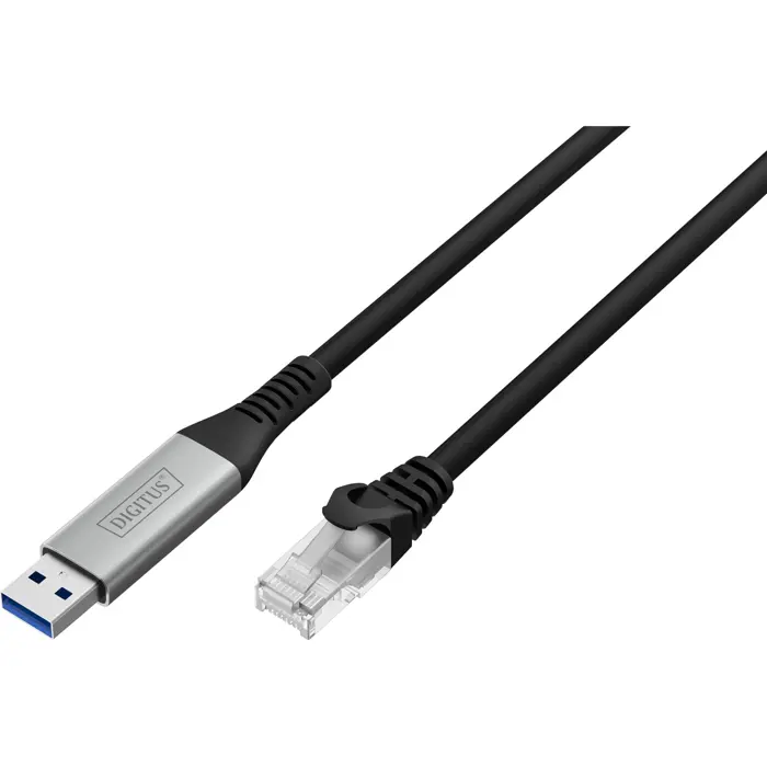 Digitus USB-A 3.2 Gen1 > RJ-45 Ethernet cable, 1Gbit/s (black, 5 meters, 10/100/1,000Mbit/s)