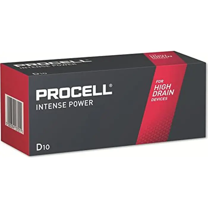 Duracell Procell Alkaline Intense Power D, 1.5V, battery (10 pieces, D mono)