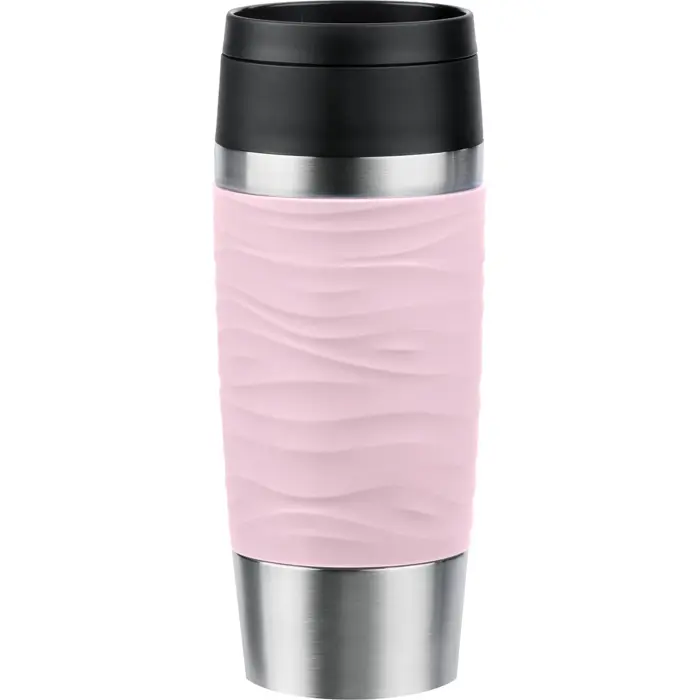 Emsa TRAVEL MUG Waves thermal mug (light pink/stainless steel, 0.36 liters)
