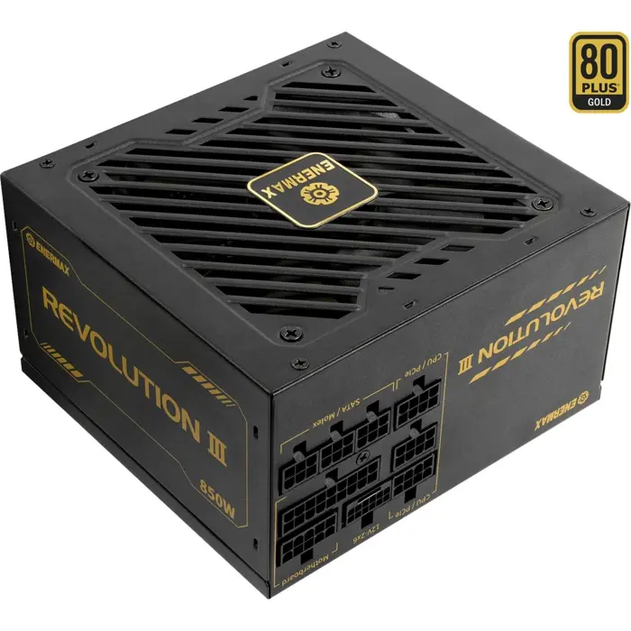 Enermax REVOLUTION III 850W, PC power supply (1x 12-pin high power GPU, 3x PCIe cable management, 850 watts)