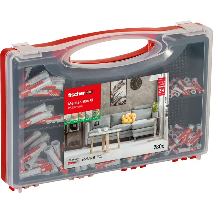 Fischer Meister-Box XL living room (light grey/red, 280 pieces)