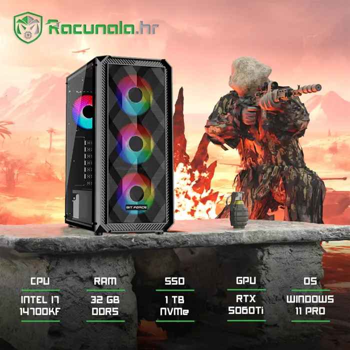 GamingPC Gulag Guardian (Intel i7, 32GB DDR5, 1TB SSD, RTX 5060Ti 16GB) Win11P