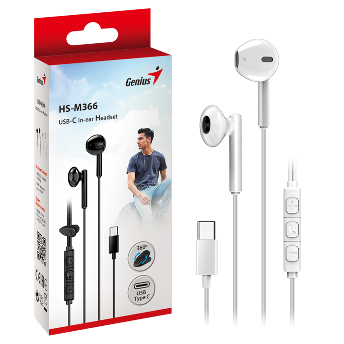 Genius HS-M366, in-ear slušalice, bijela