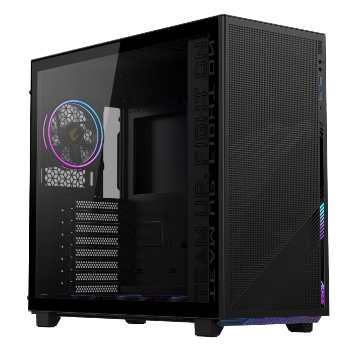 Gigabyte AORUS C400 GLASS USB-C USB 3.2 Gen2 ATX AORUS RGB osvetljeno ohišje, crno