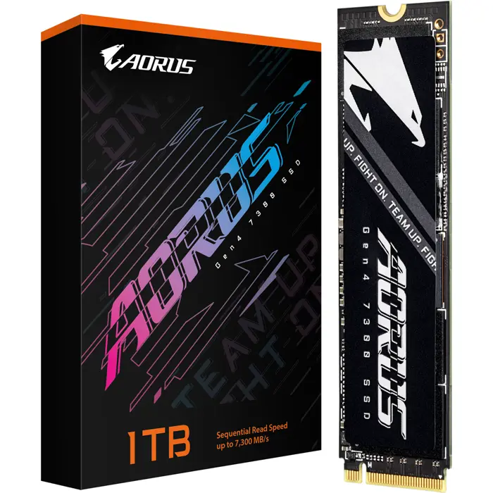 GIGABYTE AORUS Gen4 7300 1 TB, SSD black, PCIe 4.0 x4, NVMe 1.4, M.2 2280, without heatsink