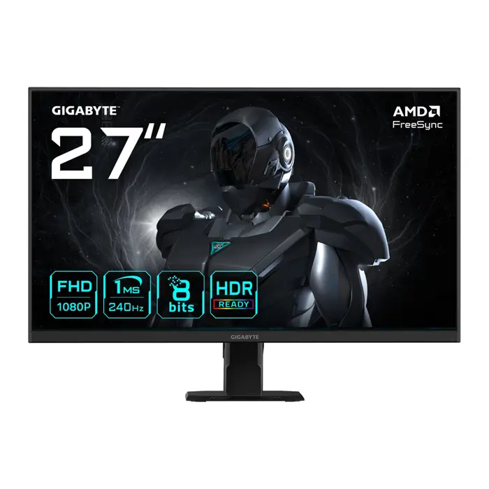 GIGABYTE GS27F2 27" FHD Gaming Monitor - 1920 x 1080, 240Hz, 1ms, 300 cd/m², FreeSync, HDR Ready, HDMI 2.0, Displayport 1.4
