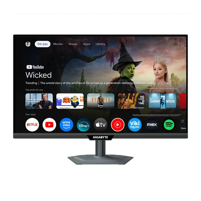 GIGABYTE M27QS 27” 2K QHD Smart Monitor- Google TV, Wireless Display, 2560 x 1440, 180Hz, 1ms, 350 cd/m², FreeSync, Display HDR400, HDMI 2.0, Displayport 1.4