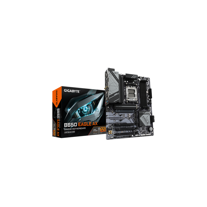 GIGABYTE MB B650 EAGLE (AM5, 4xDDR5 128, 1x PCI-E 4.0 x16x16, 3x PCI-E 3.0 x16x1, 4x SATA, 3x M.2 PCIe 4.0, 1xHDMI, 1xDP, 2.5GbE LAN, ATX, Retail)