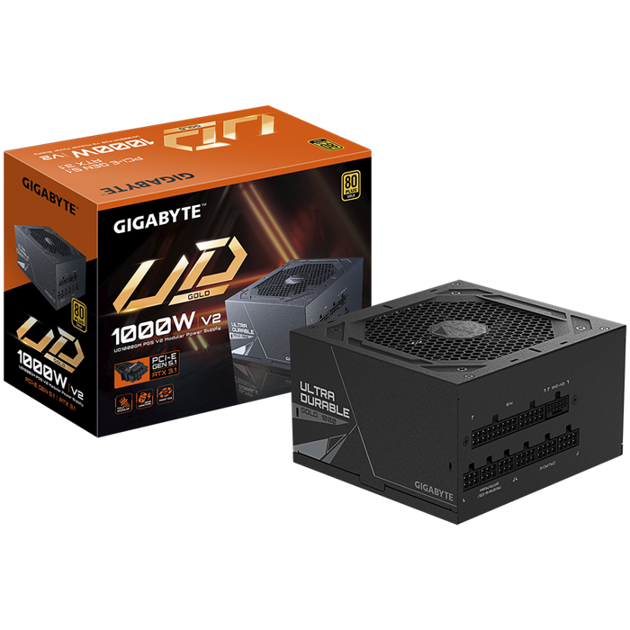 GIGABYTE UD1000GM PG5 V2 ICE, 1000W, White, 80 PLUS Gold, ATX 3.1, Fully Modular