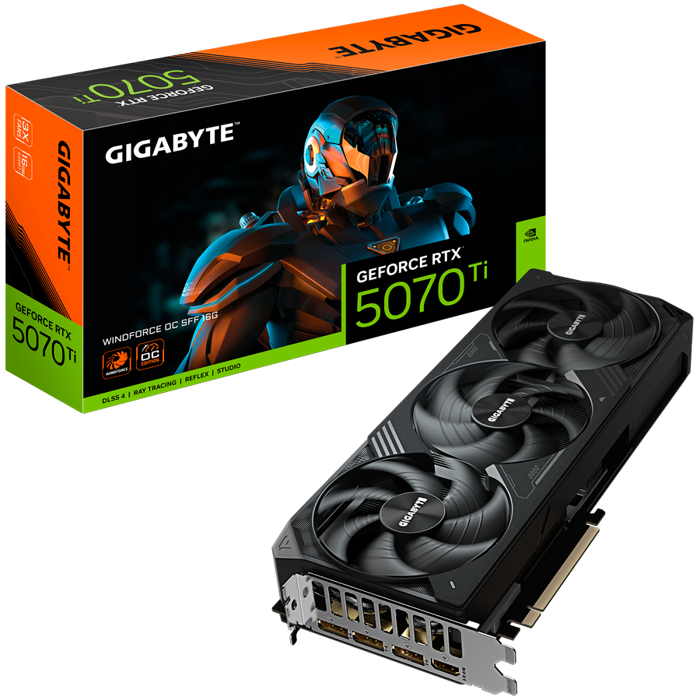 GIGABYTE NVIDIA GeForce RTX 5070 Ti WINDFORCE OC SFF 16G, 16GB GDDR7/256bit