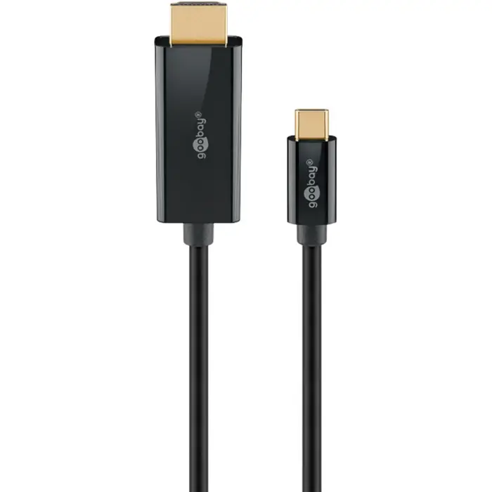 Goobay USB adapter cable, USB-C plug > HDMI plug, 4K / 60Hz (black, 1 meter)