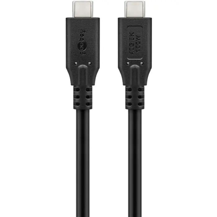 Goobay USB4 Gen 3x2 cable, USB-C plug > USB-C plug, 40Gbit/s (black, 2 meters, PD, charging with up to 100 watts)
