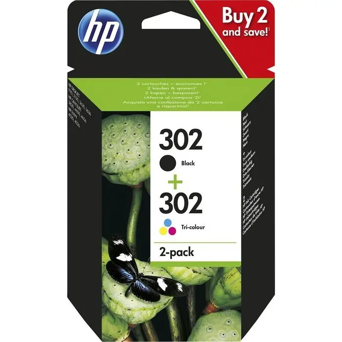 HP No.302 2-pack black + cyan / magenta / yellow X4D37AE