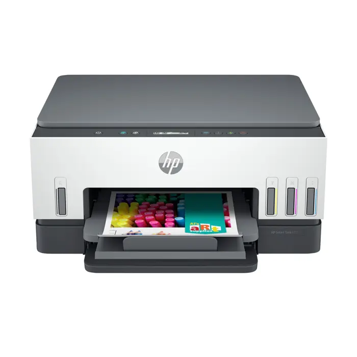 HP SMART Tank 670 / drukarka wielofunkcyjna / A4 / skaner / kopiarka / druk / 4800x1200dpi / USB / WiFi / BT / szaro-biały