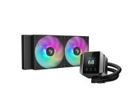 Vodeno hlađenje AIO Liquid Cooler DeepCool MYSTIQUE 240 ARGB, 240mm, RGB, LCD, black- R-LX550-BKADSNC-G-1