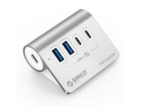 USB-C hub s 4 vhodi, 2x USB-A, 2x USB-C, USB 3.2 Gen2, 10 Gbps, ALU, ORICO M3CU2-G2 - M3CU2-G2-05-SV-BP