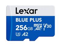 Kartica Lexar BLUE PLUS, Micro SDXC, 256GB, 170MB/s, U3, V30, A2, UHS-I, z adapterjem - LMSBLPL256G-BNANG