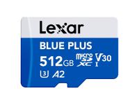 Spominska kartica Lexar BLUE PLUS, Micro SDXC, 512GB, 170MB/s, U3, V30, A2, UHS-I, z adapterjem - LMSBLPL512G-BNANG