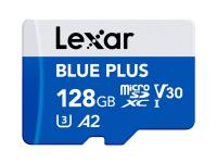 Kartica Lexar BLUE PLUS, Micro SDXC, 128GB, 170MB/s, U3, V30, A2, UHS-I, z adapterjem - LMSBLPL128G-BNANG