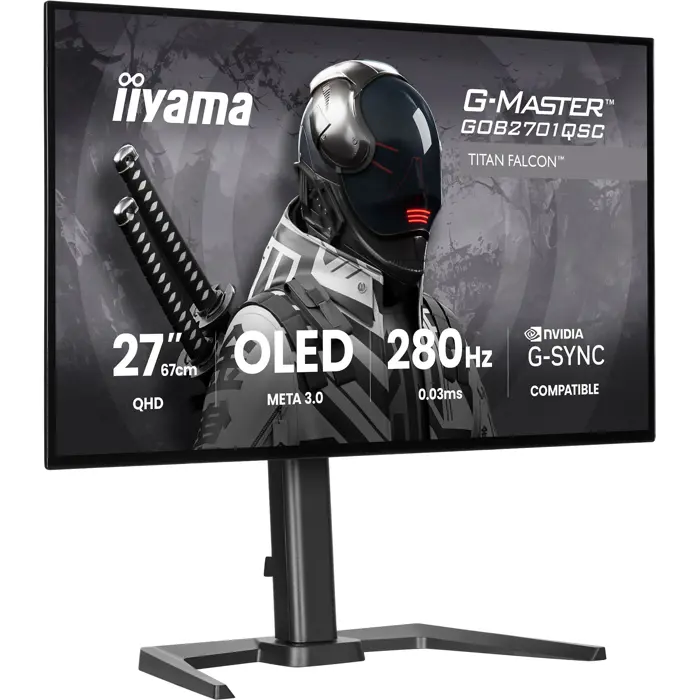 Iiyama G-Master GOB2701QSC-B1 OLED (68.6 cm (27 inches), black, QHD, HDMI, DP, USB hub, 280Hz panel)