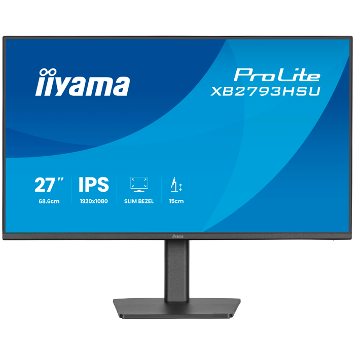 IIYAMA Monitor LED XB2793HSU-B1 27" IPS 1920x1080 120Hz, 16:9. 350cd, 1500:1, 1ms, HDMI, DP, USB HUB, Full Ergo, Pro