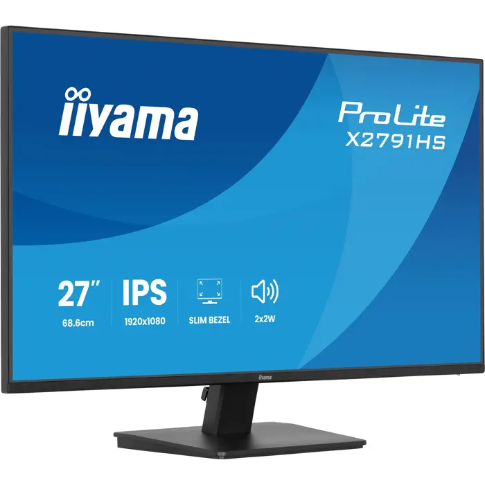 Iiyama ProLite X2791HS-B1 (68.6 cm (27 inch), black (matt), FullHD, IPS, HDMI, DP, loudspeakers, 120Hz panel)
