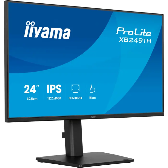 Iiyama ProLite XB2491H-B1 (60.5 cm (23.8 inches), black (matt), FullHD, IPS, HDMI, DP, ergonomic stand, 120Hz panel)