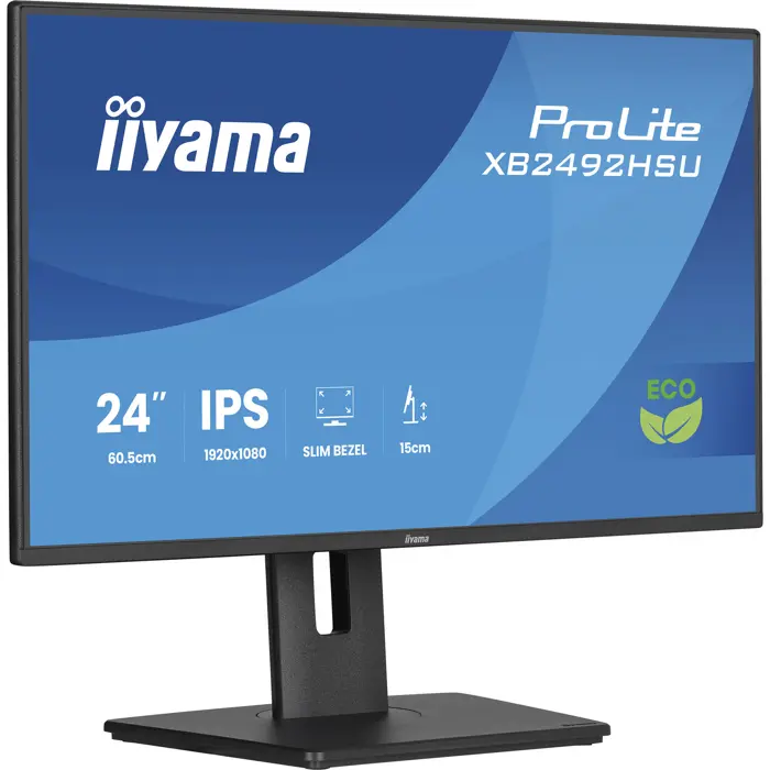 iiyama Prolite XB2492HSU-B1, LED monitor - 24 - black (matte), FullHD, IPS, HDMI, DP, USB hub, adjustable stand, 120Hz panel