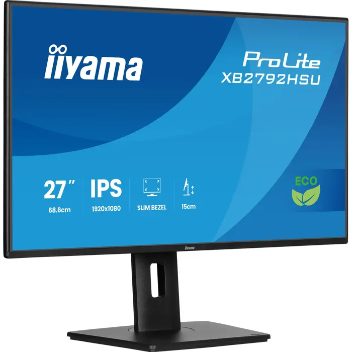 iiyama Prolite XB2792HSU-B1, LED monitor - 27 - black (matte), FullHD, IPS, HDMI, DP, USB hub, adjustable stand, 120Hz panel