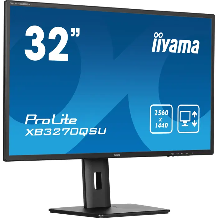 iiyama ProLite XB3270QSU-B1, LED monitor - 31.5 - black (matt), WQHD, IPS, HDMI, DP, ergonomic stand, 100Hz panel