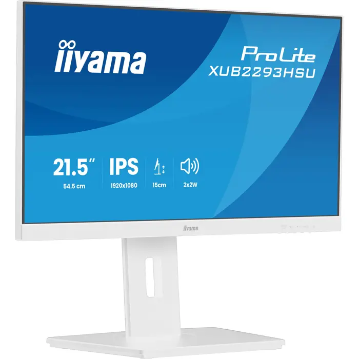 iiyama Prolite XUB2293HSU-W7, LED monitor - 21.5 - white (matte), FullHD, IPS, Adaptive-Sync, adjustable stand, 100Hz panel