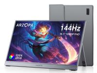 Prenosni monitor 16.1'' (41 cm) FullHD IPS 144Hz, mHDMI, USB-C, zvočniki, ovitek, ARZOPA Z1FC - Z1FC-GREY