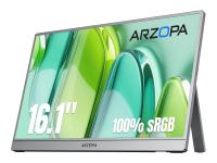 Prenosni monitor 16.1'' (41 cm) FullHD, IPS, 60Hz, mHDMI, USB-C, zvočniki, ARZOPA Z1C, siv - Z1C-GREY